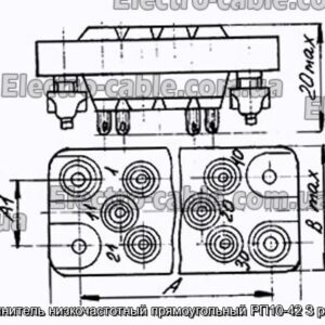 З&#39;єднувач низькочастотний прямокутний РП10-42 З розетка - фотографія №1.