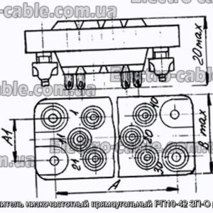 Соединитель низкочастотный прямоугольный РП10-42 ЗП-О розетка - фотография № 1.