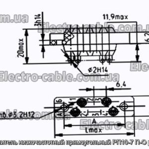 З&#39;єднувач низькочастотний прямокутний РП10-7 П-О розетка - фотографія №1.
