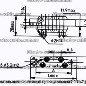 З&#39;єднувач низькочастотний прямокутний РП10-7 розетка - фотографія №1.