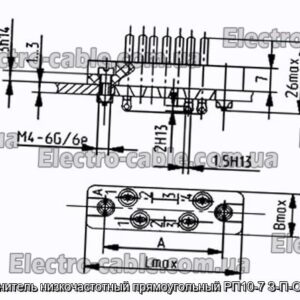 З&#39;єднувач низькочастотний прямокутний РП10-7 З-П-О вилка - фотографія №1.