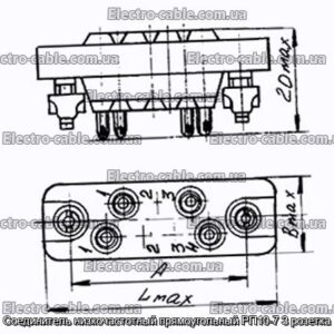 З&#39;єднувач низькочастотний прямокутний РП10-7 З розетка - фотографія №1.