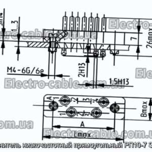 З&#39;єднувач низькочастотний прямокутний РП10-7 З вилка - фотографія №1.