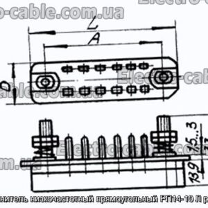 З&#39;єднувач низькочастотний прямокутний РП14-10 Л розетка - фотографія №1.