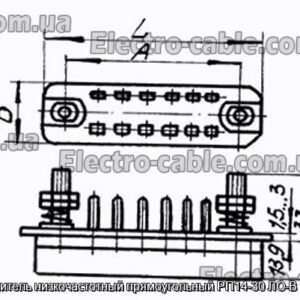 З&#39;єднувач низькочастотний прямокутний РП14-30 ЛО-В розетка - фотографія №1.