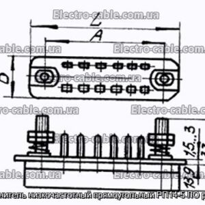 З&#39;єднувач низькочастотний прямокутний РП14-5 ЛО розетка - фотографія №1.