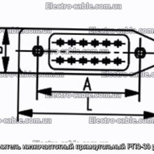 З&#39;єднувач низькочастотний прямокутний РП3-30 розетка - фотографія №1.