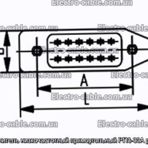З&#39;єднувач низькочастотний прямокутний РП3-30А розетка - фотографія №1.