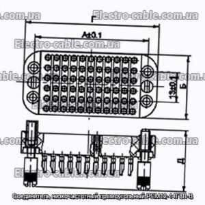 З&#39;єднувач низькочастотний прямокутний РПМ12-14Г8Л-В - фотографія №1.