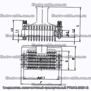 З&#39;єднувач низькочастотний прямокутний РПМ12-20Ш1-В - фотографія №1.