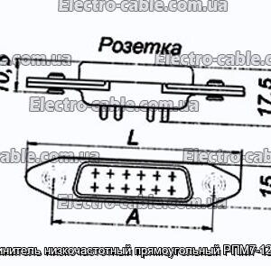 З&#39;єднувач низькочастотний прямокутний РПМ7-12Г-П-В - фотографія №1.