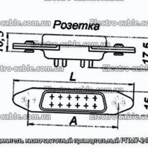 З&#39;єднувач низькочастотний прямокутний РПМ7-24Г-П-В - фотографія №1.