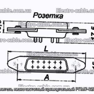 З&#39;єднувач низькочастотний прямокутний РПМ7-32Г-ПБ-В - фотографія №1.