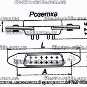 З&#39;єднувач низькочастотний прямокутний РПМ7-32Ш-КП-В - фотографія №1.