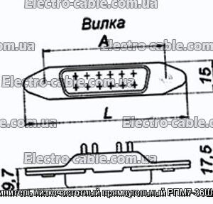 З&#39;єднувач низькочастотний прямокутний РПМ7-36Ш-КП-В - фотографія №1.