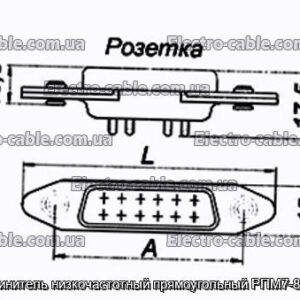 З&#39;єднувач низькочастотний прямокутний РПМ7-8Г-П-В - фотографія №1.