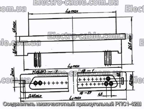 З&#39;єднувач низькочастотний прямокутний РПС1-42Ш - фотографія №1.