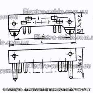 Соединитель низкочастотный прямоугольный РШ2Н-2-17 - фотография № 1.