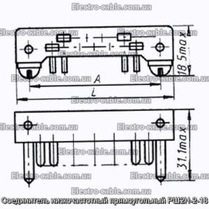 Соединитель низкочастотный прямоугольный РШ2Н-2-18 - фотография № 1.