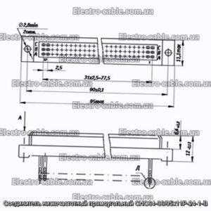З&#39;єднувач низькочастотний прямокутний СНО64-96/95х11Р-24-1-В - фотографія №1.