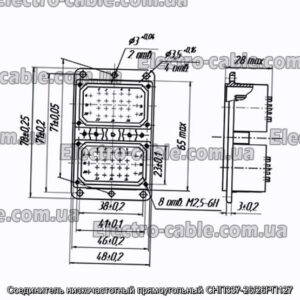 Соединитель низкочастотный прямоугольный СНП337-26/26РП127 - фотография № 1.