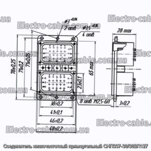 Соединитель низкочастотный прямоугольный СНП337-38/38ВП127 - фотография № 1.