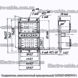 Соединитель низкочастотный прямоугольный СНП337-57/57РП11 - фотография № 1.