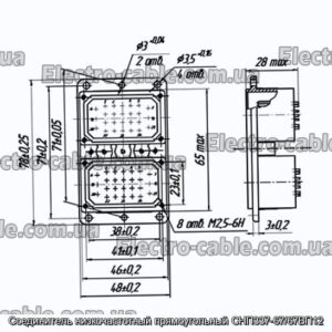 Соединитель низкочастотный прямоугольный СНП337-67/67ВП12 - фотография № 1.