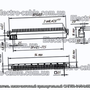 Соединитель низкочастотный прямоугольный СНП58-64/94х9В-23-1-В - фотография № 1.