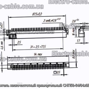 Соединитель низкочастотный прямоугольный СНП58-64/94х9В-23-2-В - фотография № 1.