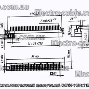 Соединитель низкочастотный прямоугольный СНП59-64/94х11В-23-2-В - фотография № 1.