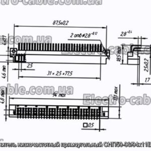 Соединитель низкочастотный прямоугольный СНП59-96/94х11В-23-1-В - фотография № 1.