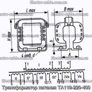 Трансформатор живлення ТА118-220-400 - фотографія №1.