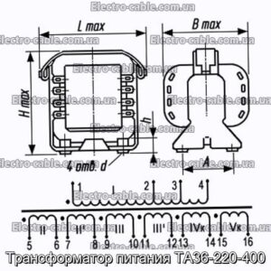 Трансформатор живлення ТА36-220-400 - фотографія №1.