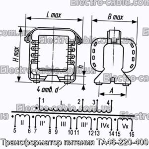 Трансформатор живлення ТА46-220-400 - фотографія №1.