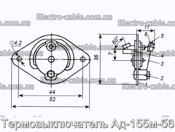 Термовыключатель Ад-155м-б6 - фотография № 2.