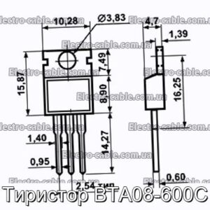 Тиристор BTA08-600C - фотография № 1.