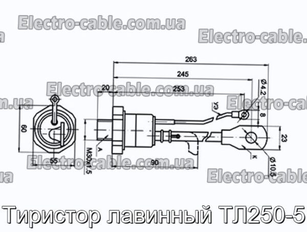 Тиристор лавинний ТЛ250-5 - фотографія №1.