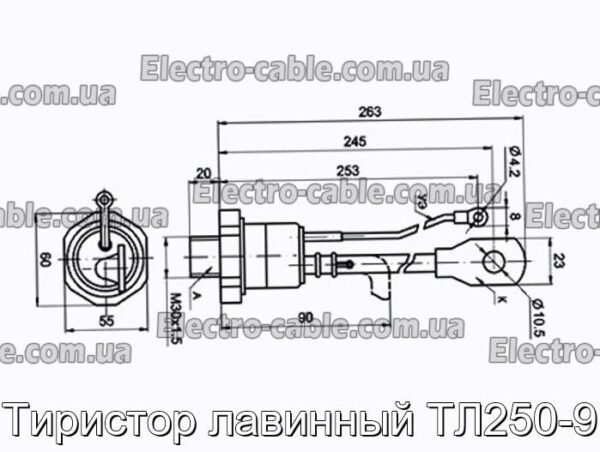 Тиристор лавинный ТЛ250-9 - фотография № 1.