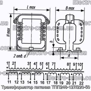 Трансформатор питания ТПП248-127/220-50 - фотография № 1.