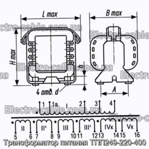 Трансформатор питания ТПП249-220-400 - фотография № 1.