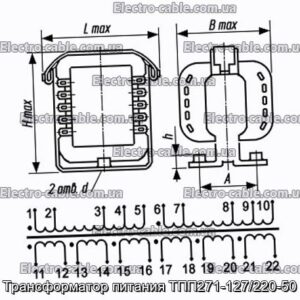 Трансформатор живлення ТПП271-127/220-50 - фотографія №1.