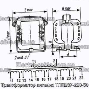 Трансформатор питания ТПП287-220-50 - фотография № 1.