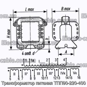 Трансформатор живлення ТПП90-220-400 - фотографія №1.