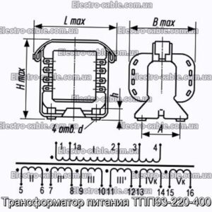 Трансформатор живлення ТПП93-220-400 - фотографія №1.