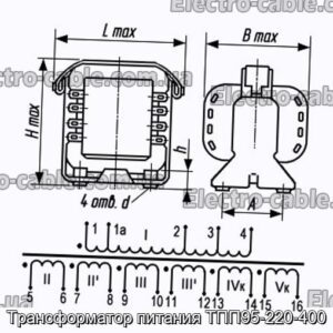 Трансформатор живлення ТПП95-220-400 - фотографія №1.