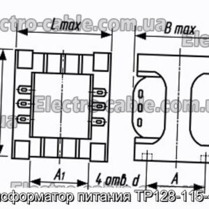 Трансформатор живлення ТР128-115-400В - фотографія №1.