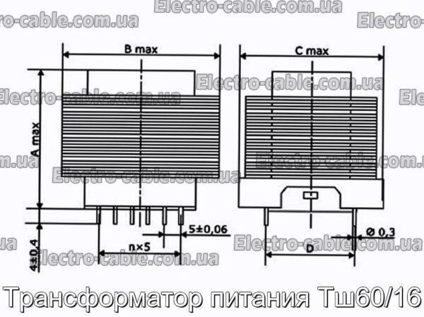 Трансформатор питания Тш60/16 - фотография № 2.