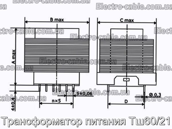 Трансформатор питания Тш60/21 - фотография № 2.