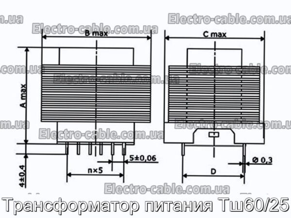 Трансформатор питания Тш60/25 - фотография № 1.